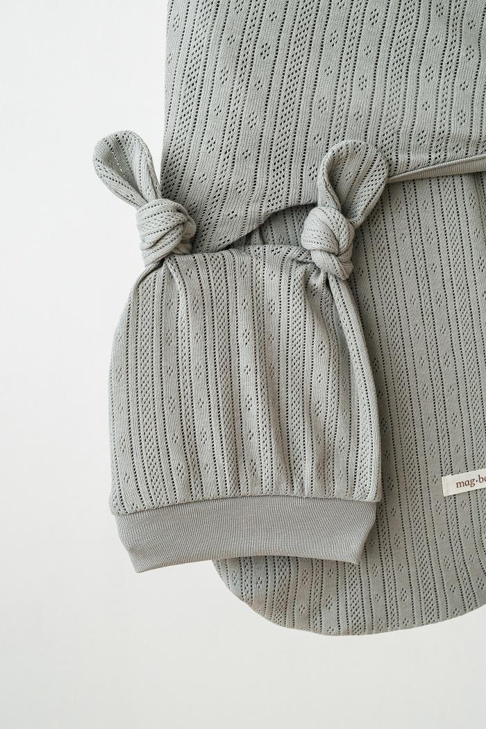 Пеленка-кокон с шапочкой детская летняя на липучках 0- 3 мес Сизая (MG155) - фото 3