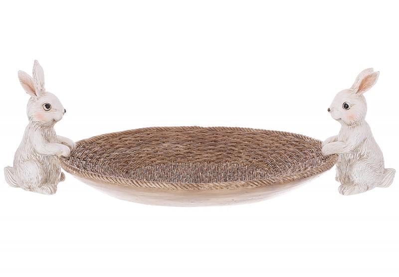 Блюдо декоративное Кролики K07-497 26,5х15,5х8,5 см