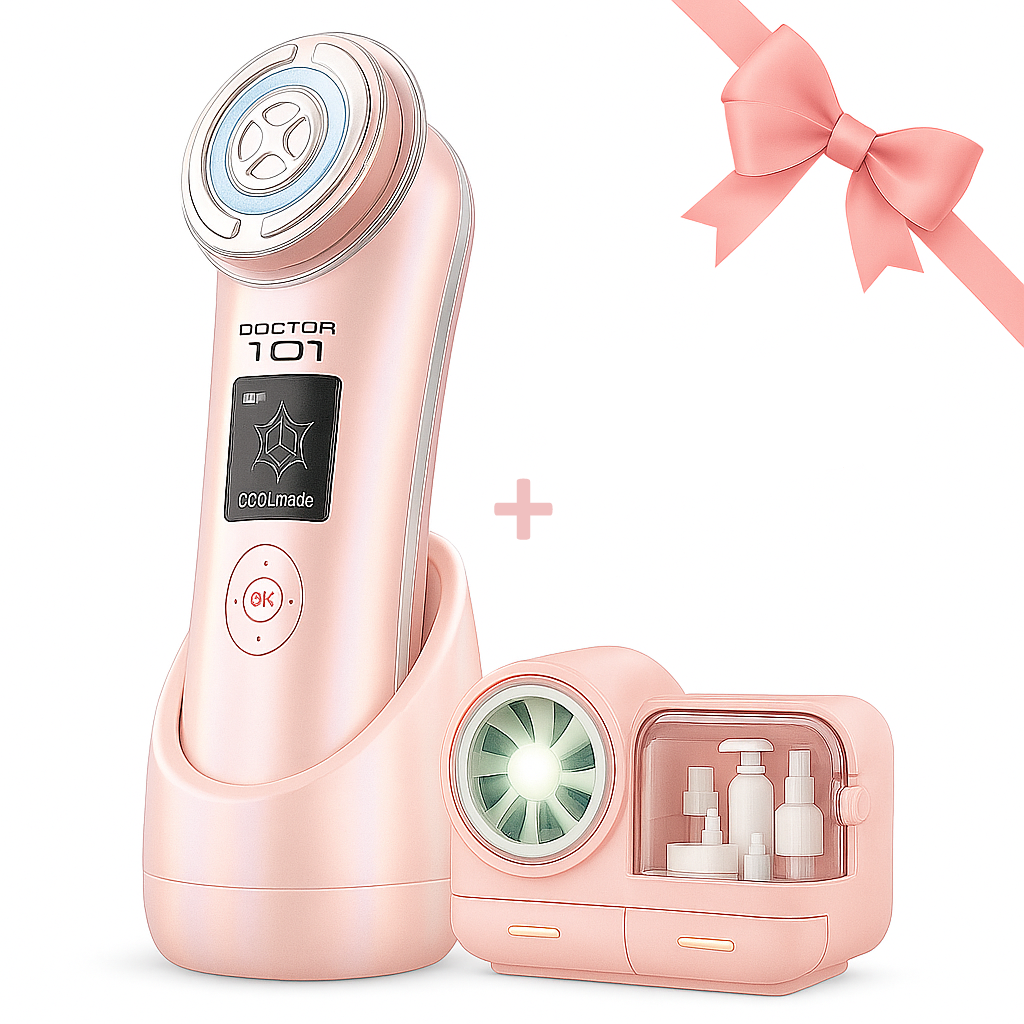 Масажер Doctor-101 7в1 з електропорацією для обличчя та шиї мікрострумовий RF/EMS/LED (F82E) - фото 2