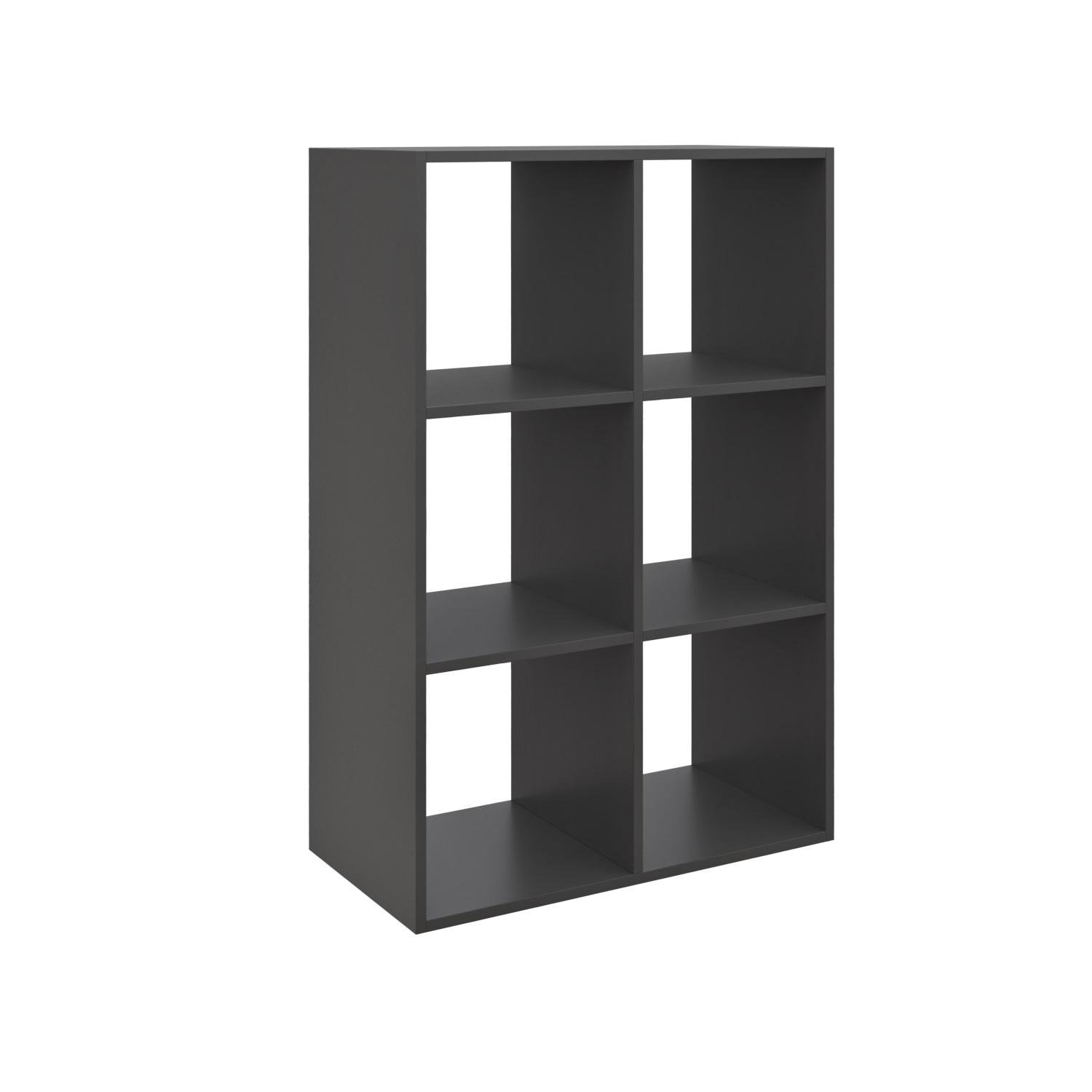 Стеллаж настенно-напольный модульный MEBLIBUD KUB 3x2 секции Антрацит (28576896)