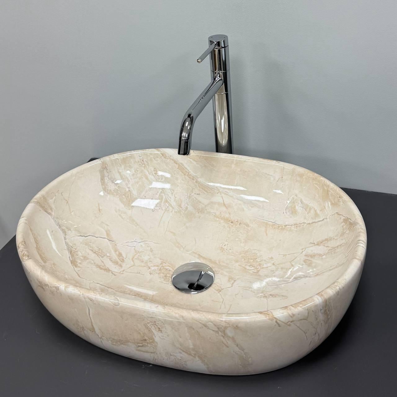 Умывальник VBI MODENA S накладной Beige stone glossy (2958592007)