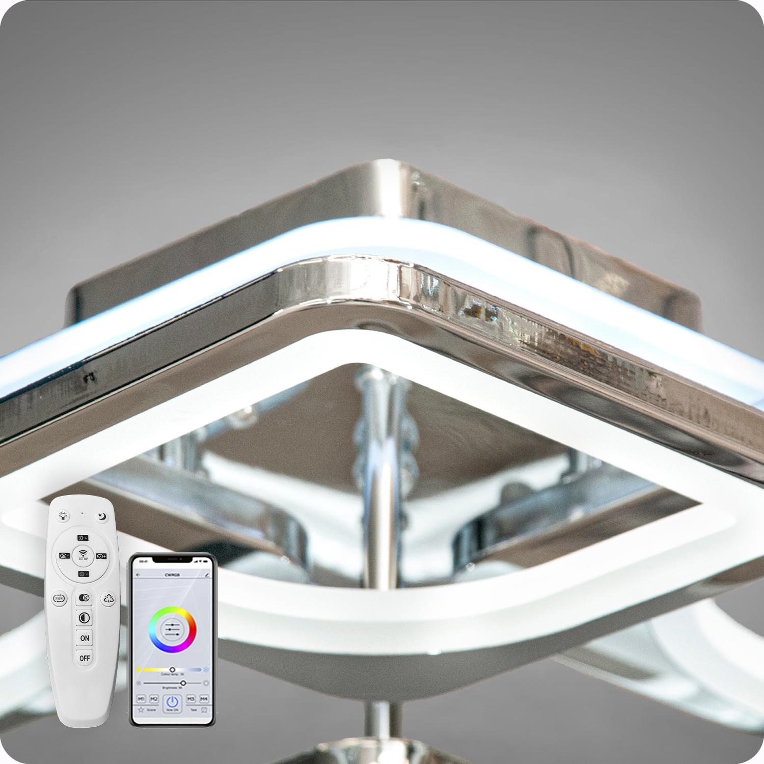 Люстра світлодіодна 517 Dlight 3color з пультом 100 Вт Хром (01537) - фото 5