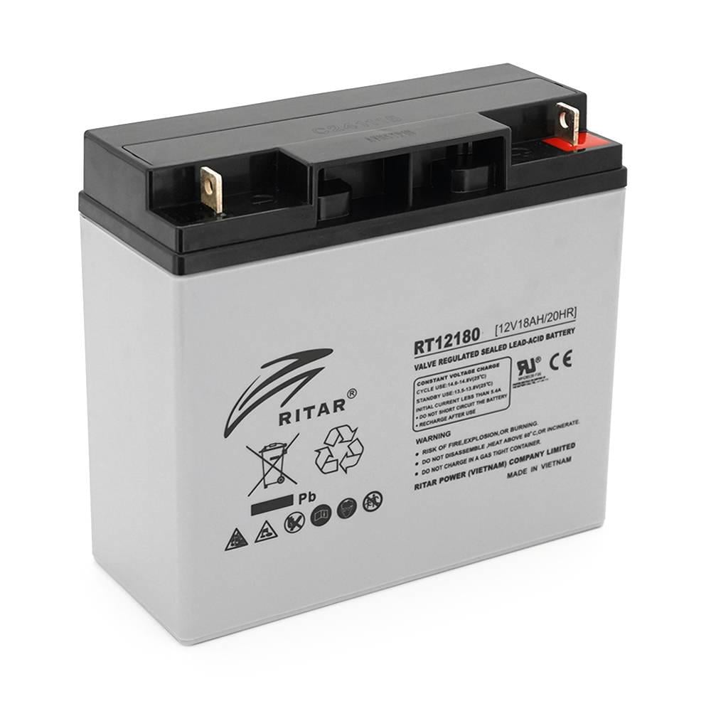 Батарея акумуляторна AGM RITAR RT12180GL5 Q4 12V 18,0Ah 177х75х167 мм Gray (39255)