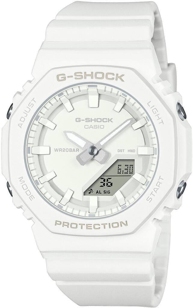 Наручний годинник жіночий Casio G-Shock GMA-P2100-7AER ударостійкий з водозахистом 200 м та білим циферблатом
