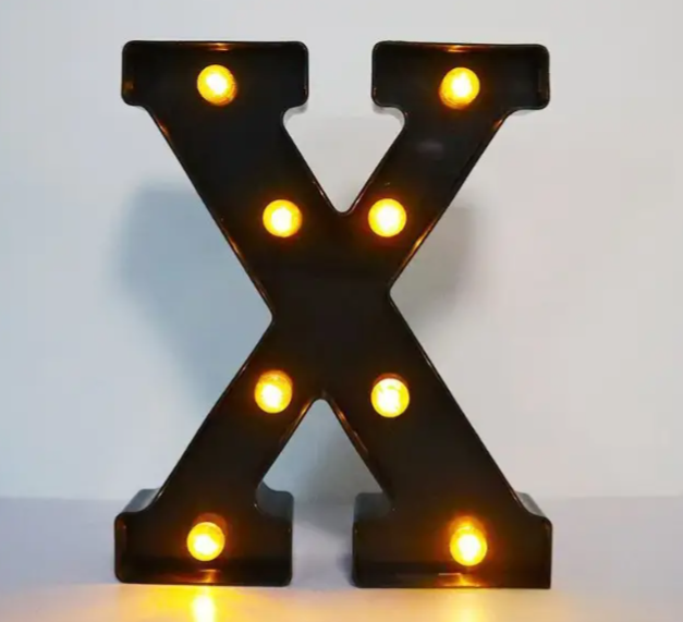Літера з підсвіткою X об'ємна маленька 22x17 см Чорний (Ч1264) Літера з підсвіткою X об'ємна маленька 22x17 см Чорний (Ч1264)