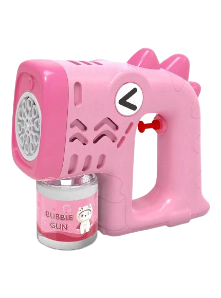 Генератор пистолет DobraMama для мыльных пузырей детский на батарейках подсветки Розовый (73632)