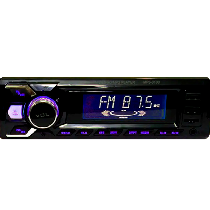 Автомагнитола 1din Т-3180 и ISO 2xUSB Bluetooth RGB microSD AUX FM MP3 4x60W с пультом (36281548)