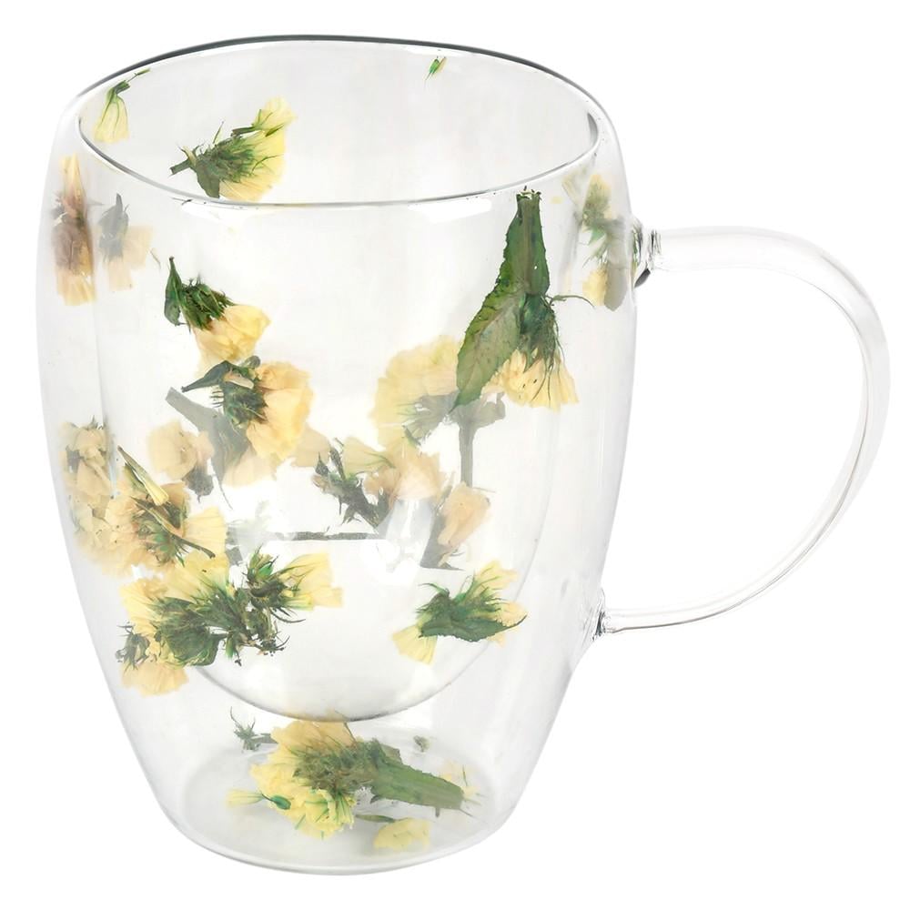 Чашка с двойным дном Dry Flowers R10880 300 мл Прозрачный (33352705)