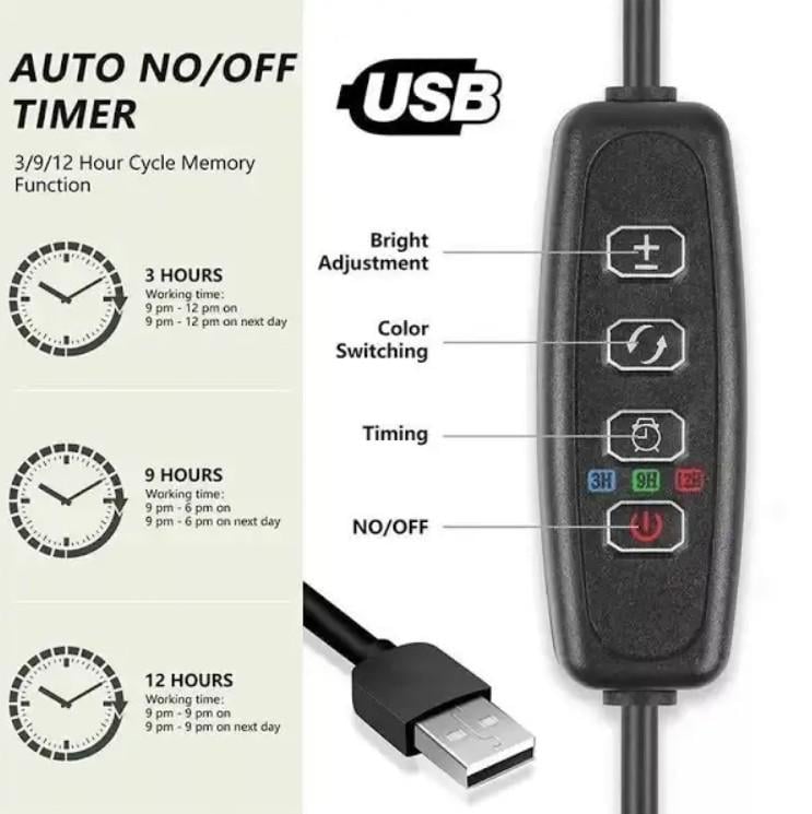 Фітолампа LED USB для росту рослин на 4 лампи (536) - фото 4