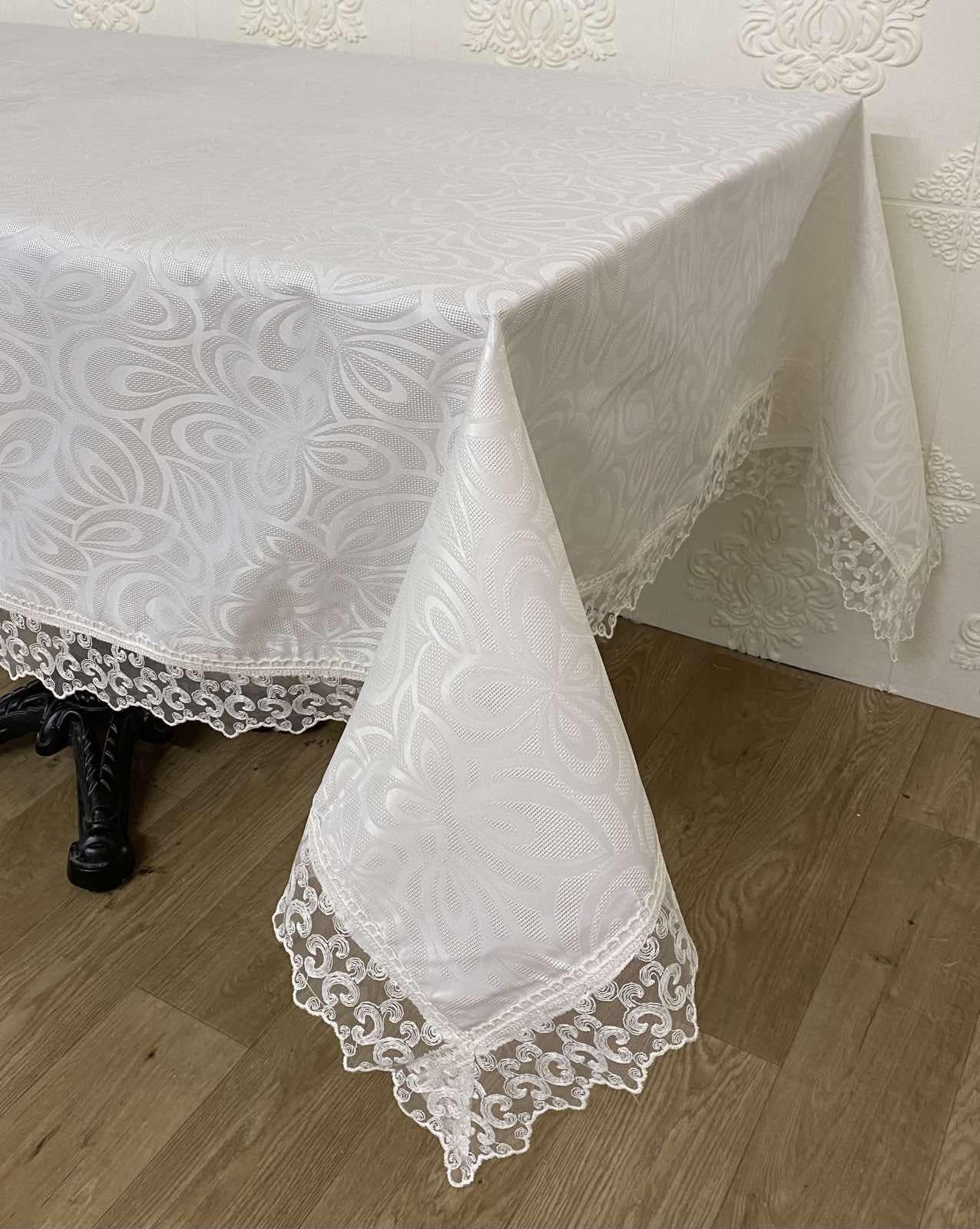Скатерть с кружевом Masali Model 514 110x160 см Cream (CN22264)