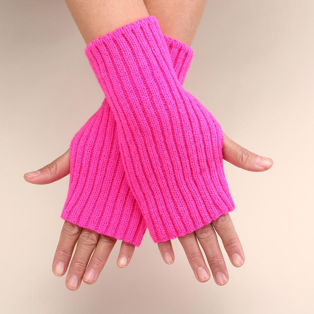 Митенки короткие в рубчик One Size Малиновый (3316)