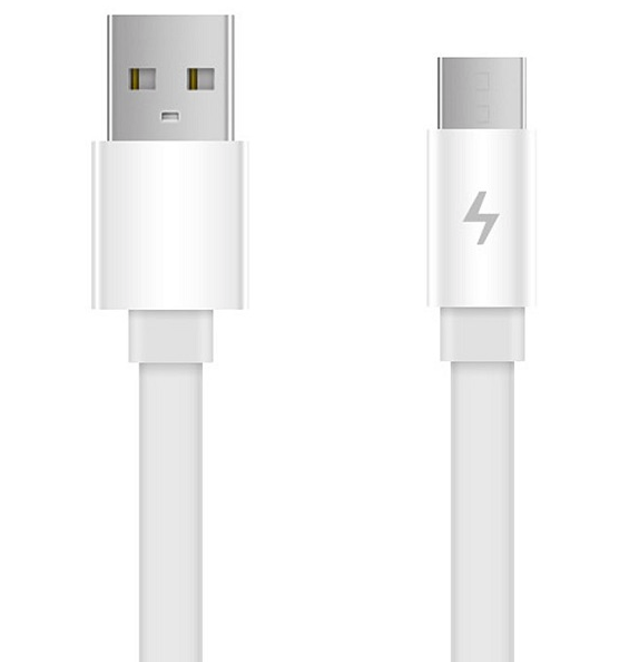 Кабель ZMI USB-Micro-USB/плоский 1 м Білий (AL600)