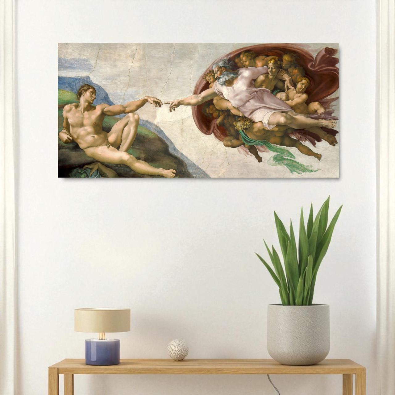 Картина репродукция Студия Дерева Ольха Создание Адама 60х125см (985379934)