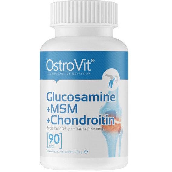 Хондропротектор для спорта OstroVit Glucosamine + Msm + Chondroitin 90 Tabs