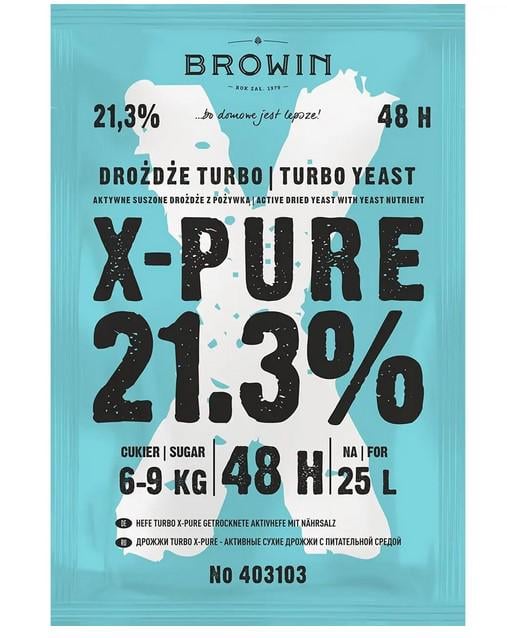 Дрожжи турбо Browin X-Pure 21,3% 48 ч 135 г (ПР 403103)