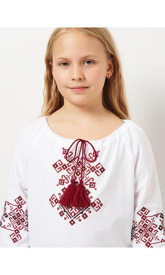 Вышиванка детская для девочки Вышиваночка р. 122 Белый (9176-4) - фото 3 Вышиванка детская для девочки Вышиваночка р. 122 Белый (9176-4) - фото 3