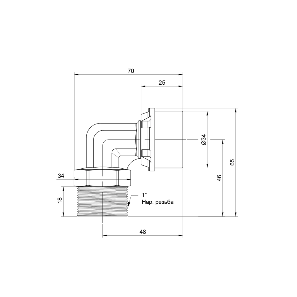 Кут для обтиску труб 90° ICMA №404 1" З 32 26 мм (SD00009827) - фото 3 Кут для обтиску труб 90° ICMA №404 1" З 32 26 мм (SD00009827) - фото 3