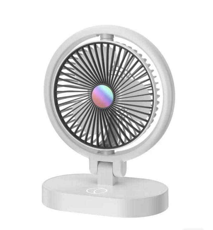 Вентилятор аккумуляторный WL 1564 Desktop Fan с LED-подсветкой Белый