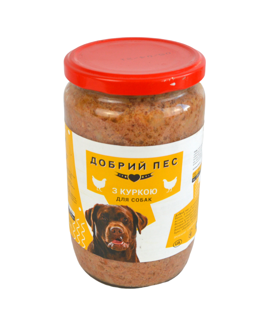 Консервированный корм для собак Добрий Пес с курицей 6х470 г