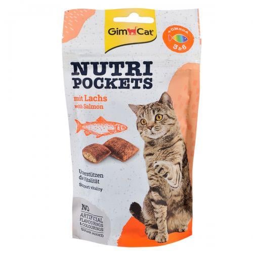 Вітамінні ласощі для котів GimCat Nutri Pockets лосось та Омега 3 і Омега 6 60 г