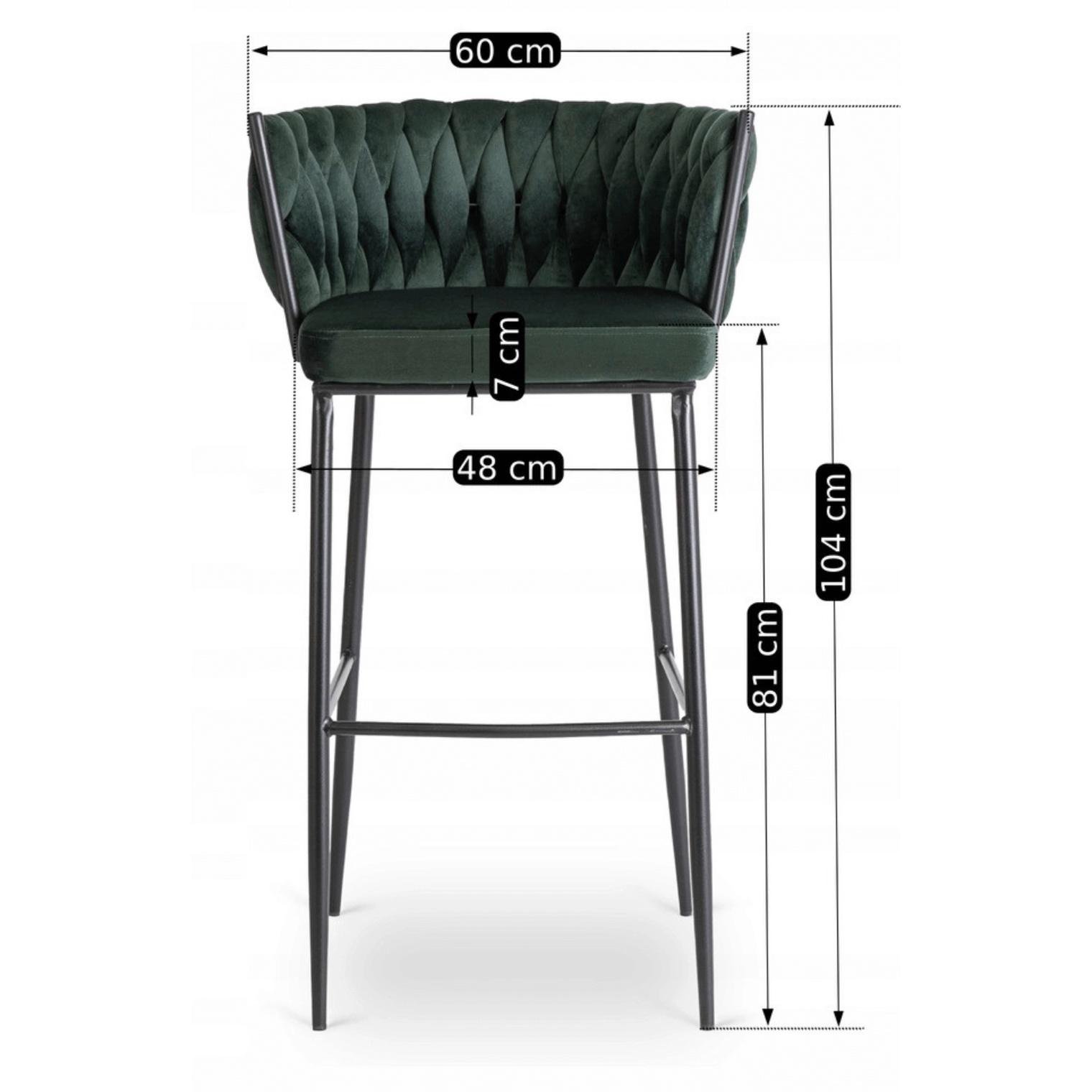 Барный стул Mebel Elite FLORES Welur Зеленый (ME.FLORES/Z/CZ/V/H) - фото 3 Барный стул Mebel Elite FLORES Welur Зеленый (ME.FLORES/Z/CZ/V/H) - фото 3