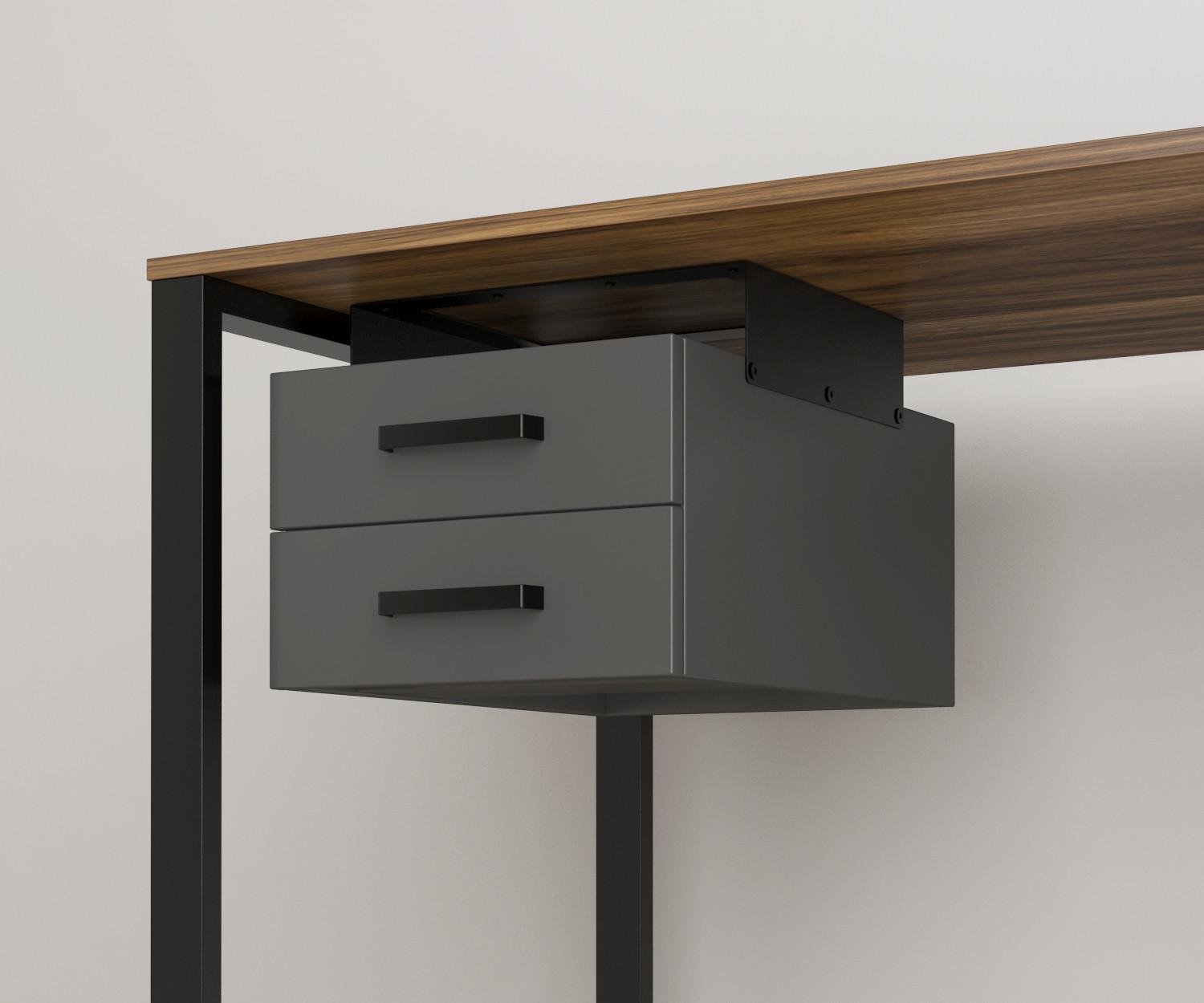 Навесной ящик двойной для стола Loft Design BX-2 Антрацитовый/Черный (12517685)