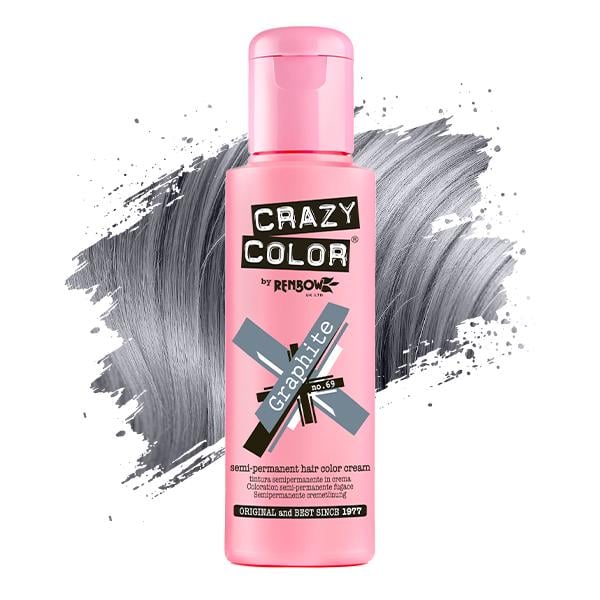 Тент-краска для волос Crazy Color №69 без аммиака с кондиционирующим эффектом для яркого цвета 100 мл Графит (31708) Тент-краска для волос Crazy Color №69 без аммиака с кондиционирующим эффектом для яркого цвета 100 мл Графит (31708)