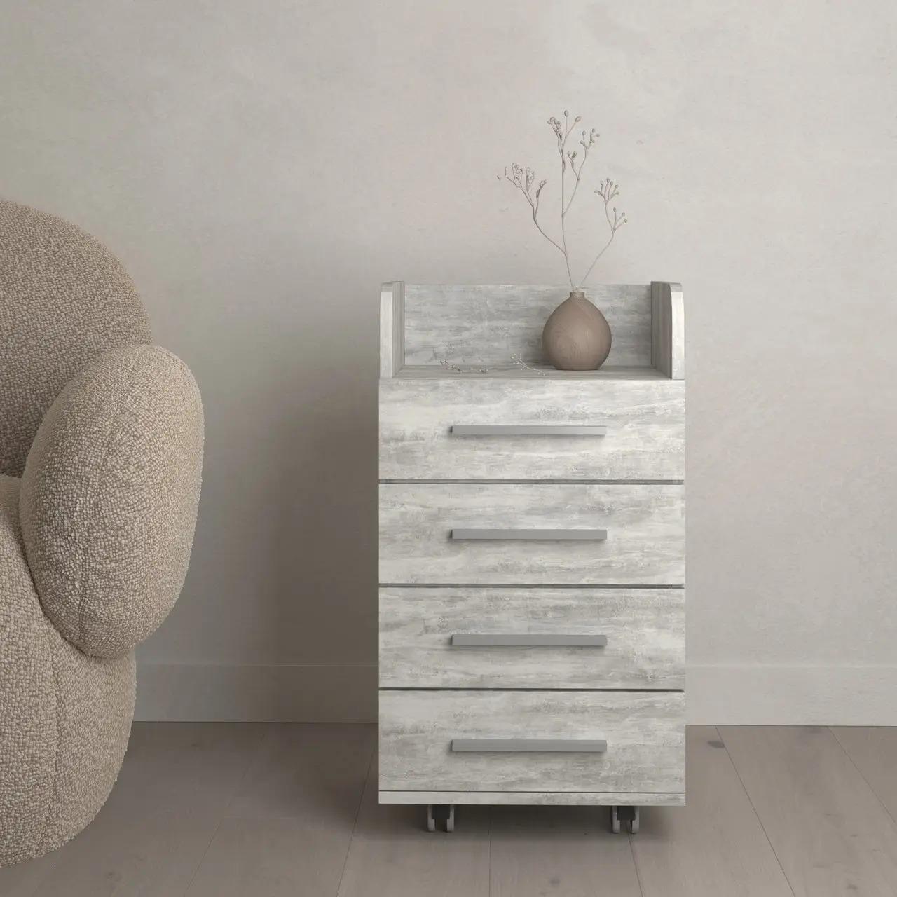 Тумба офисная на колесиках K-04 400х356х664 мм Бетон (27194505)