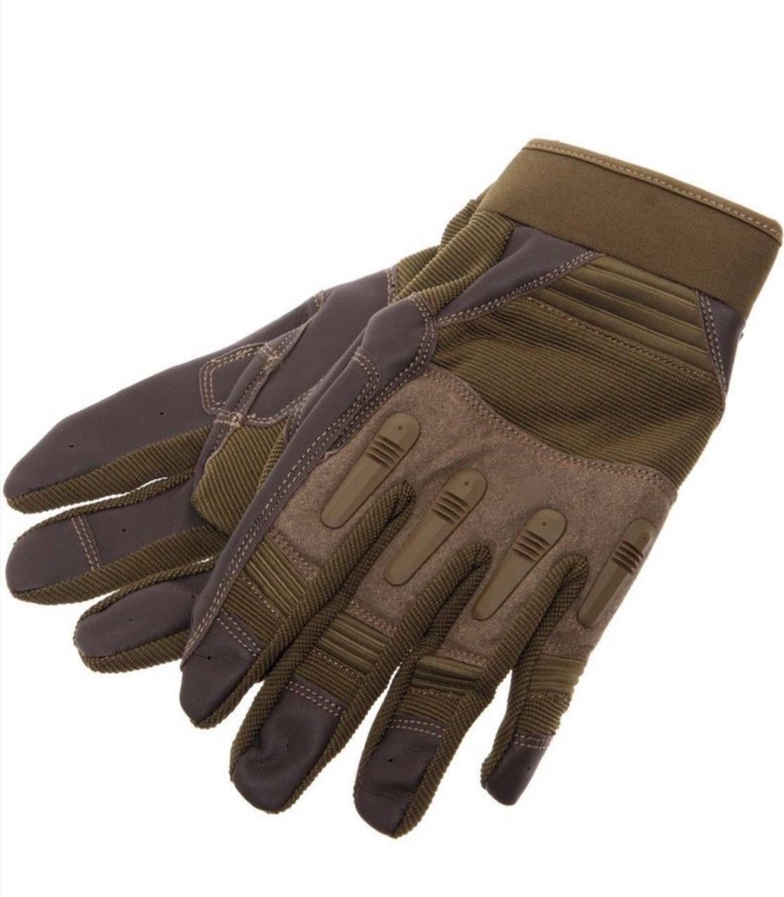 Рукавиці чоловічі повнопалі з пластиковими накладками XL Олива - фото 6 Рукавиці чоловічі повнопалі з пластиковими накладками XL Олива - фото 6