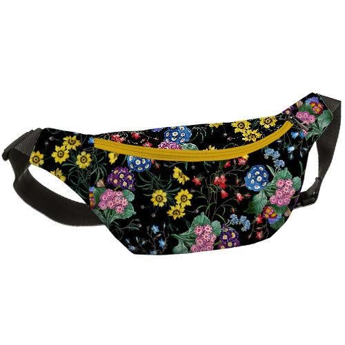 Сумка-бананка через плече та на пояс Presentville Bumbag Польові квіти 27х16 см (BB_18J046_ZHL_BL)