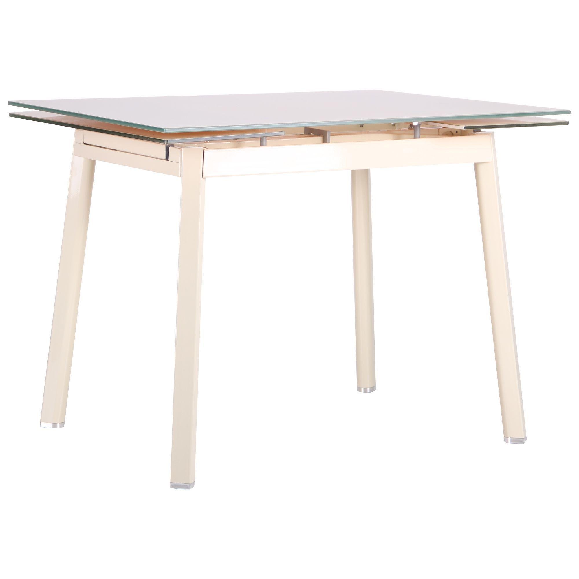 Обеденный стол AMF Виктория 770х1000+550х800 Сливочный