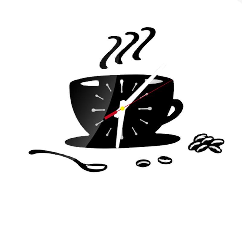 Часы настенные 3D кварцевые зеркальные 21х13 см Черный (8950)