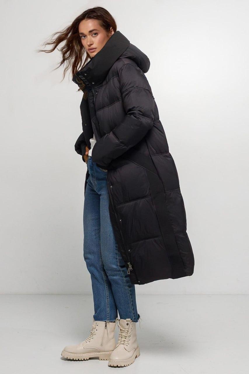 Куртка-пуховик жіноча M Чорний (23352/M) - фото 2 Куртка-пуховик жіноча M Чорний (23352/M) - фото 2