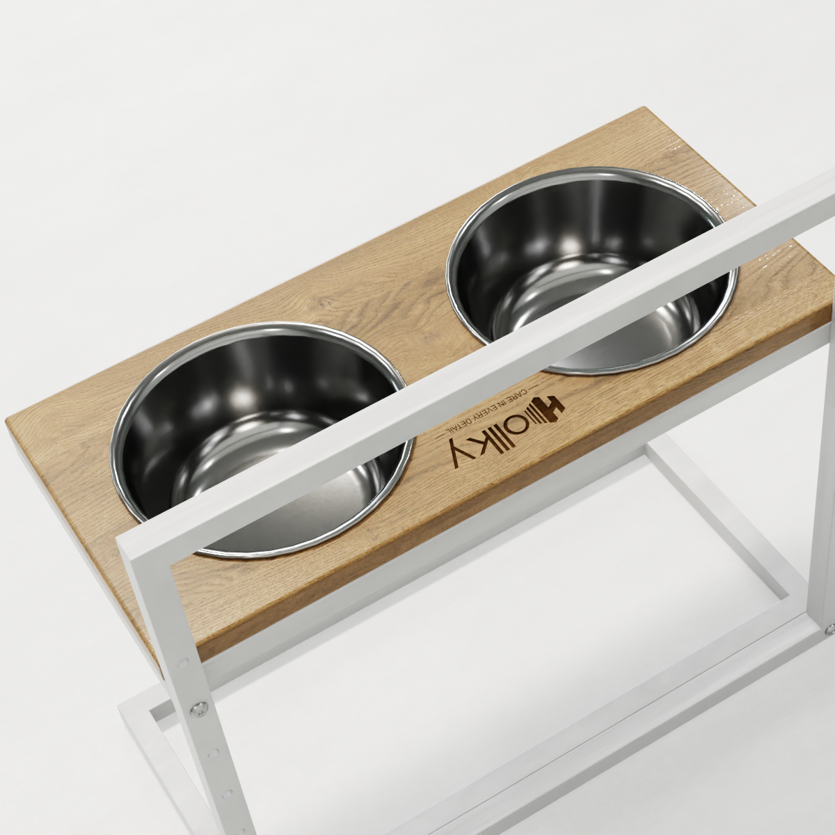 Миски на регулируемой подставке для больших собак Hollky Flex L 2х1,8 л (FL-502850-WHNT) - фото 7 Миски на регулируемой подставке для больших собак Hollky Flex L 2х1,8 л (FL-502850-WHNT) - фото 7