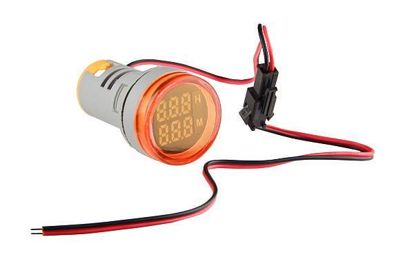 Світлосигнальна арматура АСКО-УКРЕМ з індикатором часу год/хв серії U-ADM-Hr кругла ᴓ22 мм Жовтий (00000055231)