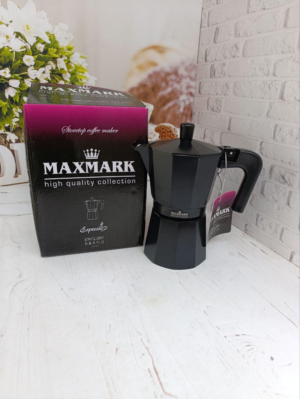 Гейзерная кофеварка Maxmark MK-106BLK 300 мл 6 чашек Черный