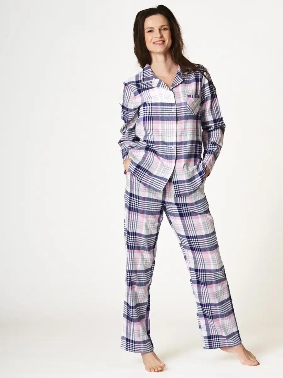 Пижама женская штаны Key LNS 445 фланель M светло-серый (36439) - фото 2 Пижама женская штаны Key LNS 445 фланель M светло-серый (36439) - фото 2