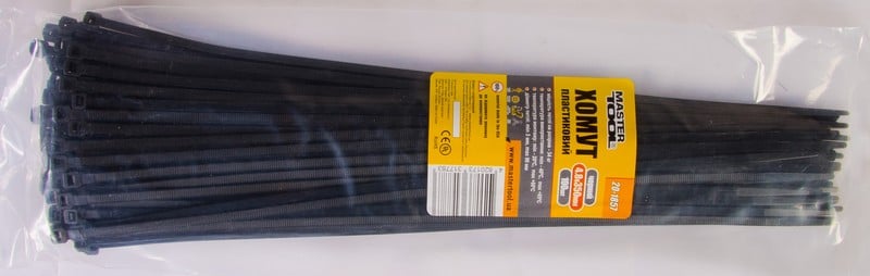 Хомут пластиковый MasterTool 4,8х350 мм 100 шт. Черный (20-1857)