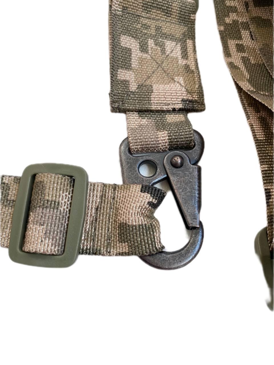 Ремень трехточечный оружейный для автомата АК с карабином Пиксель - фото 2