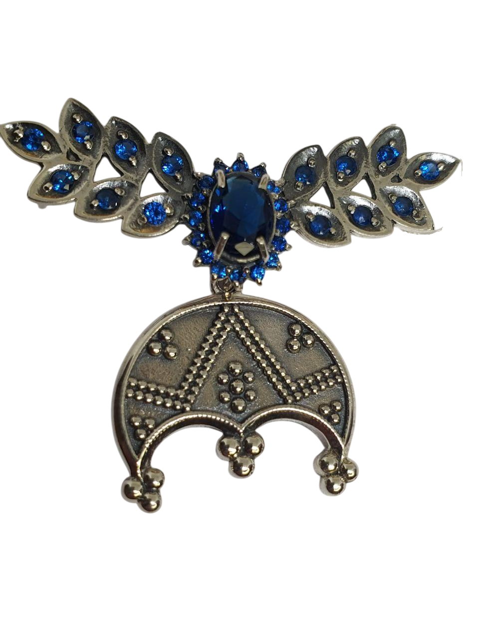 Кулон срібний дукач на шию лунниця достатку на стрічку або чокер 925 проба (2784359593)