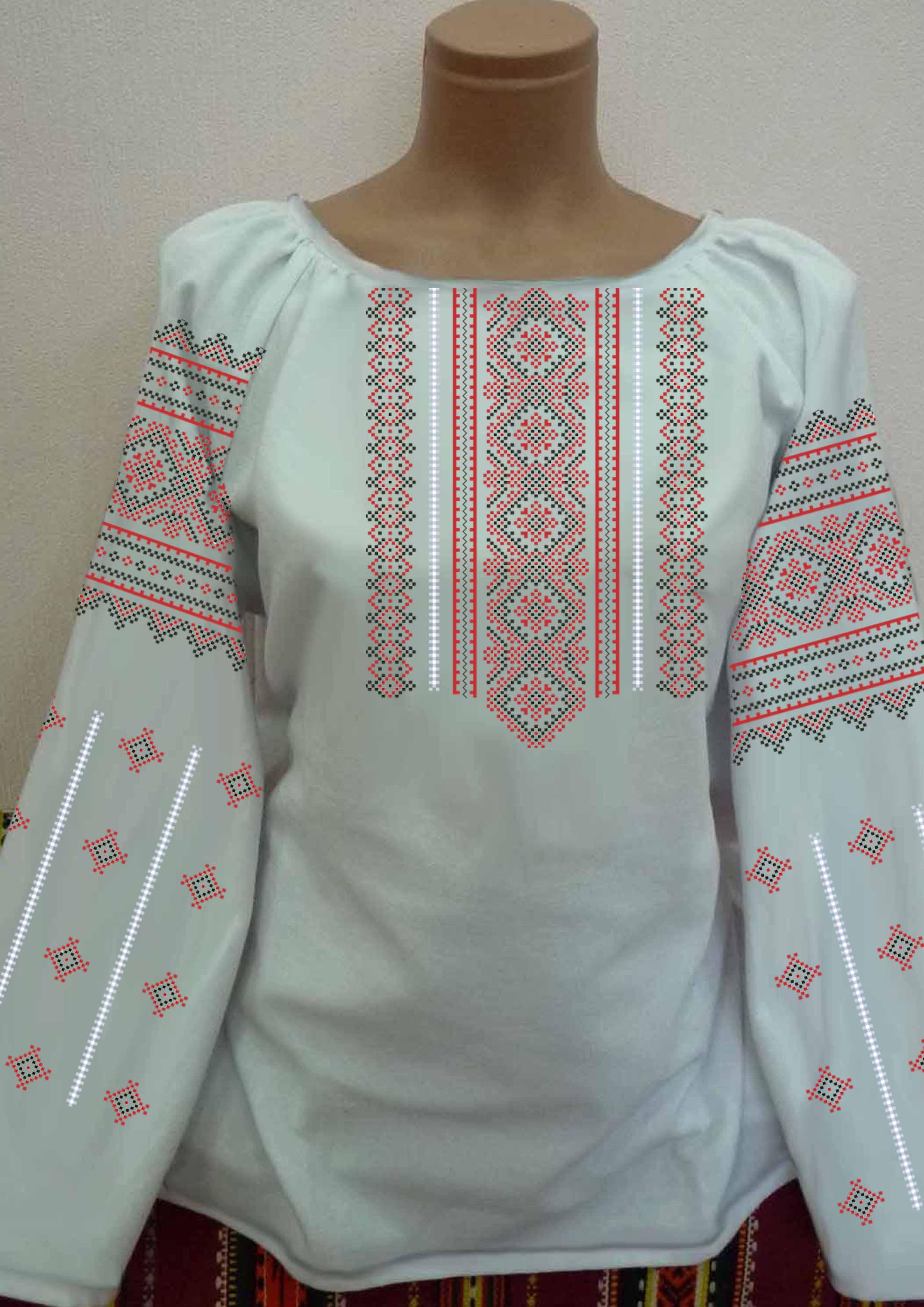 Заготовка для вышивки нитями или бисером рубашка СЖ-446 домотканое полотно