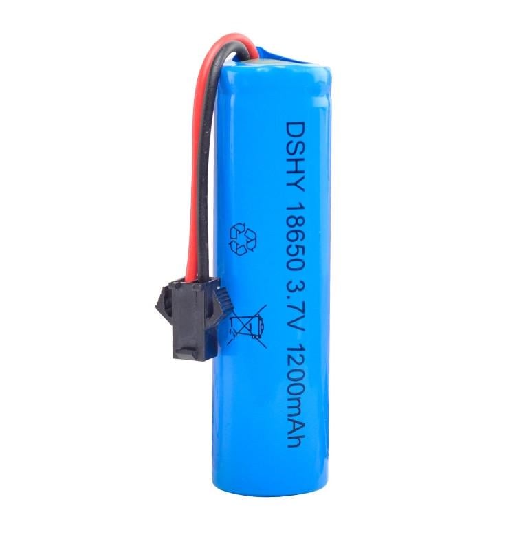 Аккумулятор 18650 3,7V 1200 mAh с коннектором JST SM-2P для детских игрушек и вертолетов (18858)