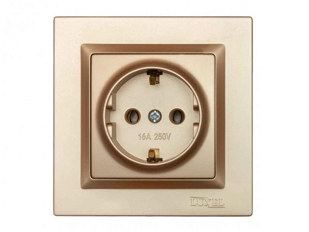 Розетка Luxel с заземлением JAZZ 9604 (1017601)