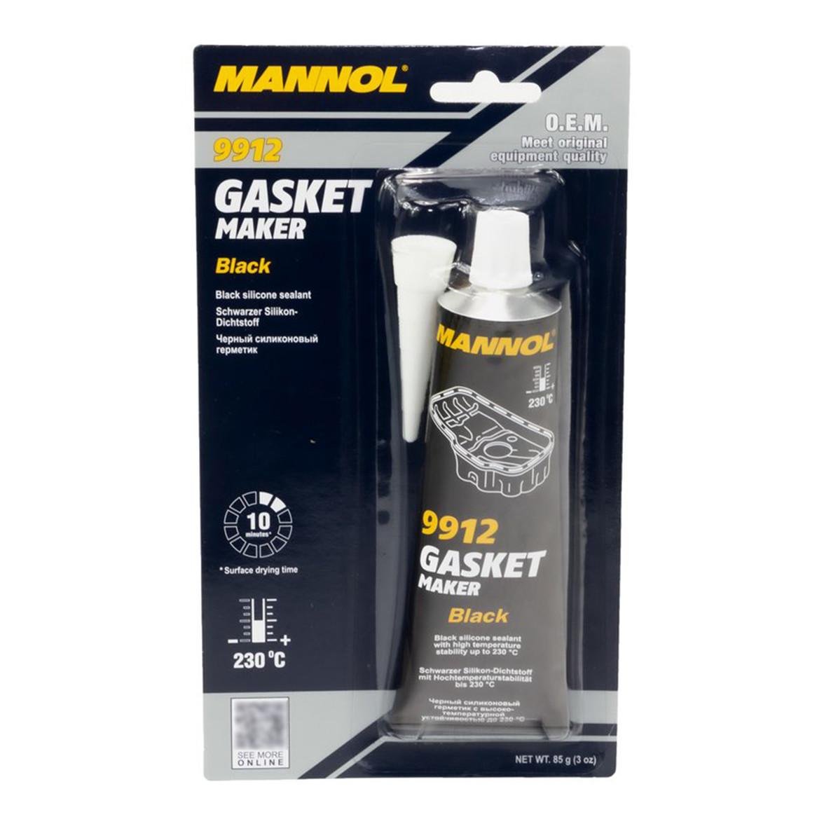 Герметик силіконовий Mannol 9912 Gasket Maker прокладочний 85 г Чорний (1137353735)