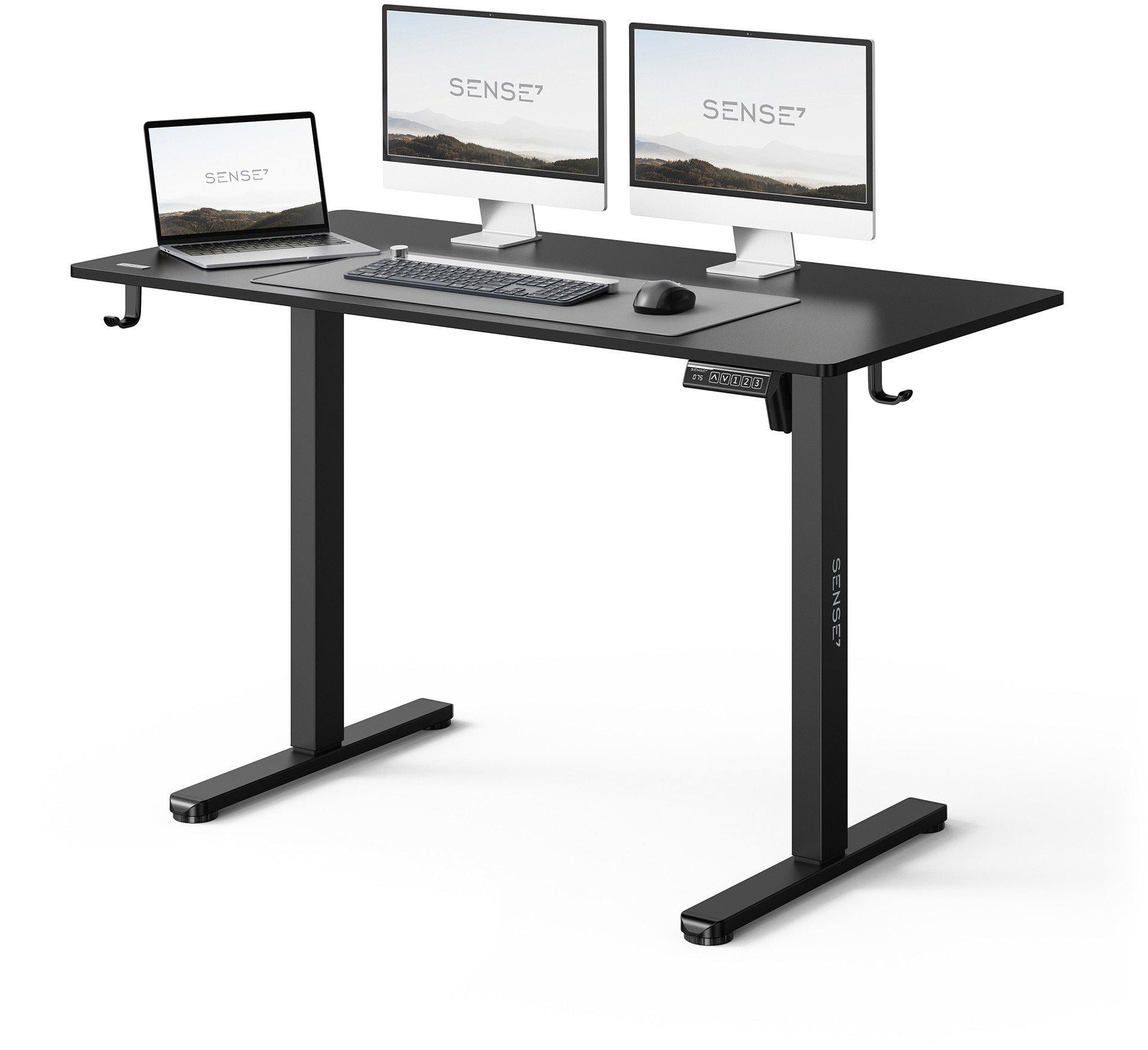 Компьютерный стол геймерский Sense7 Nojo LIGHT с электрорегулировкой высоты 120x60 см Черный