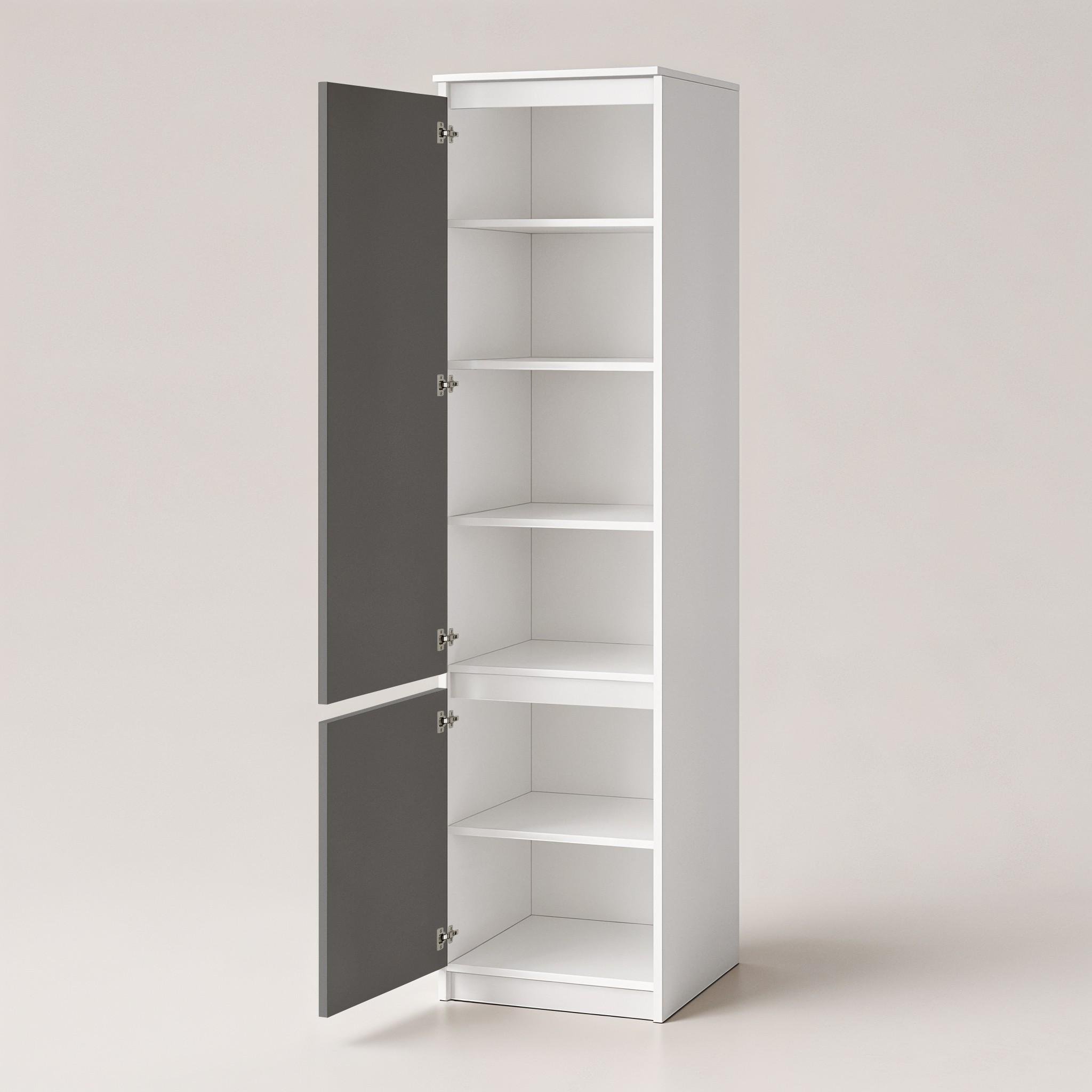 Шафа-пенал з полицями T-217 500х498х2117 мм Білий/Антрацит - фото 2 Шафа-пенал з полицями T-217 500х498х2117 мм Білий/Антрацит - фото 2