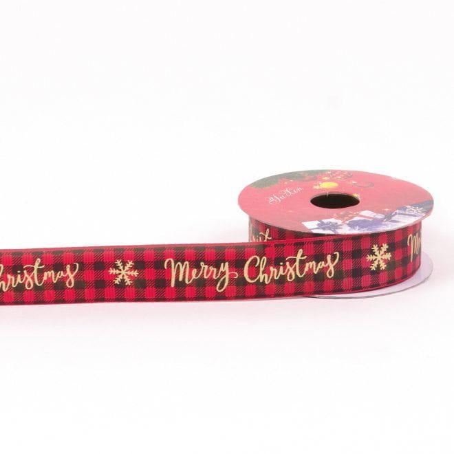 Лента новогодняя декоративная Flora клетка 2,5 см х 2,7 м (43335) - фото 1 Лента новогодняя декоративная Flora клетка 2,5 см х 2,7 м (43335) - фото 1