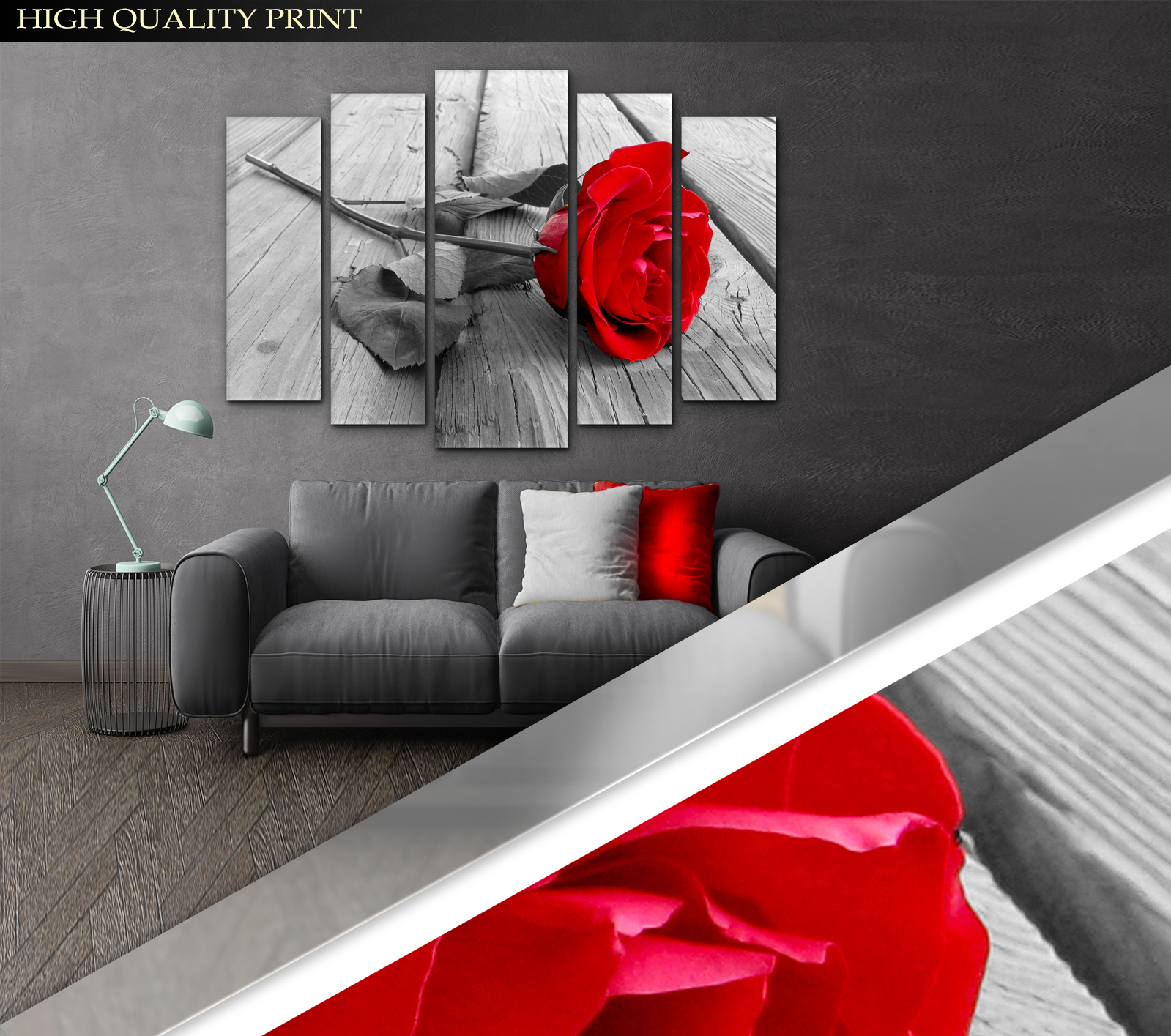 Картина модульная Роза 110х160 см (Art-278_5) - фото 3