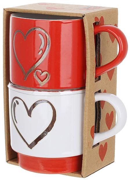 Набір чашок подарунковий Heart 2 шт 400 мл Набір чашок подарунковий Heart 2 шт 400 мл