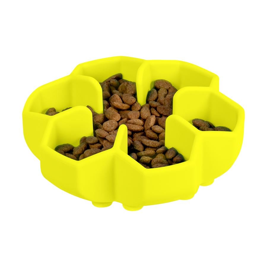 Миска силиконовая Waudog для медленного кормления кошек собак 750 мл Yellow (23548) - фото 5